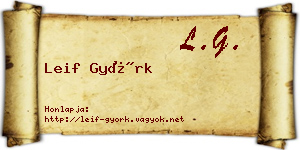 Leif Györk névjegykártya